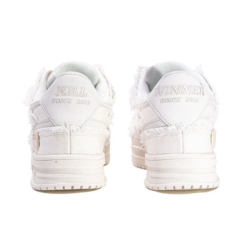 Killwinner White Unisex Blank Denim Sneakers